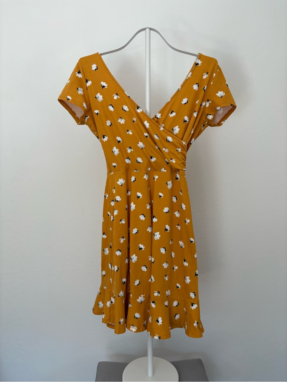 Kaileigh Mustard Floral Wrap Dress